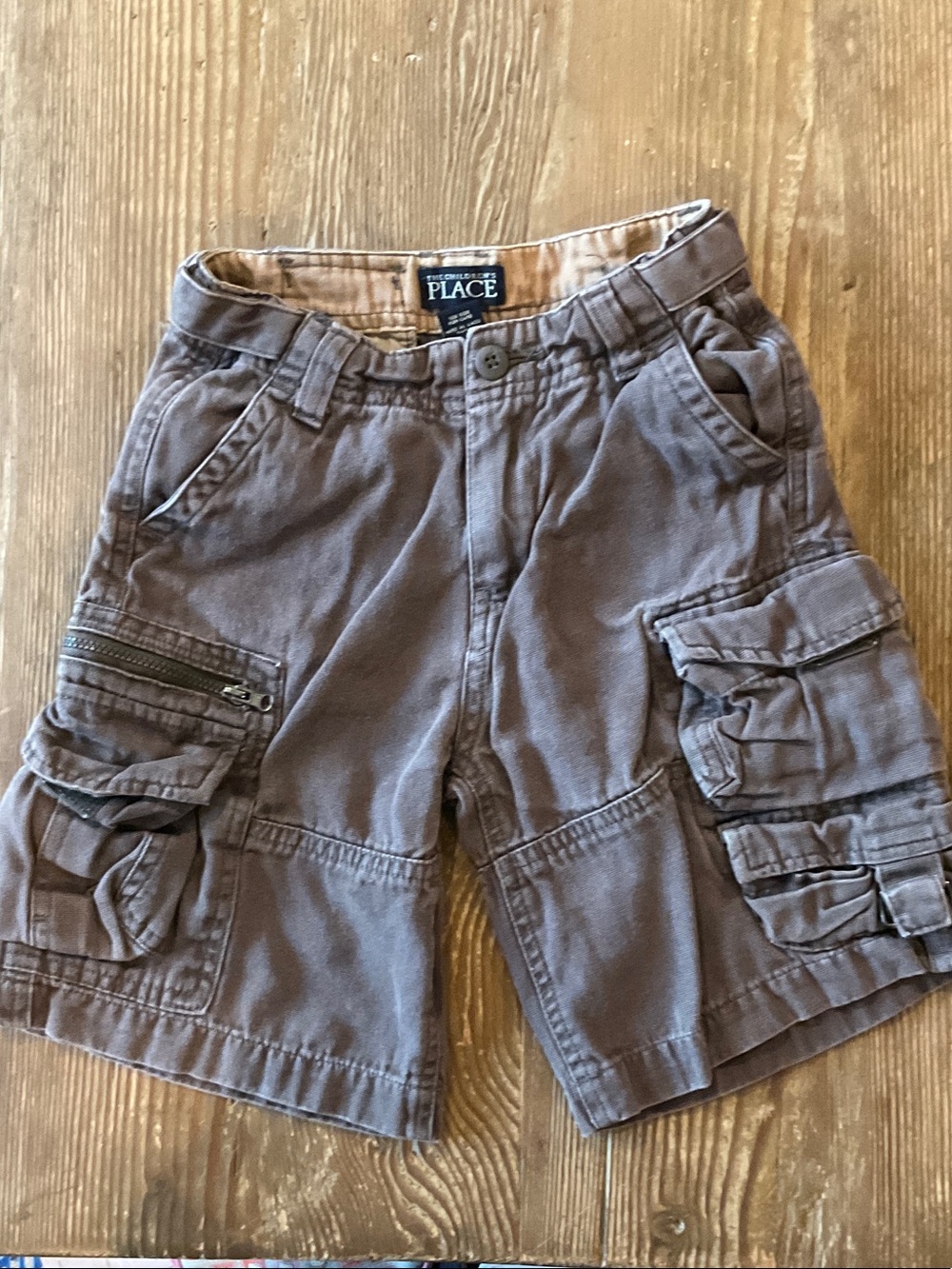 The Children's Place Taupe Brown Cargo Shorts with Utility Pockets